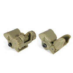 Tactical Polymer Flip up Front and Rear Sight DARK EARTH